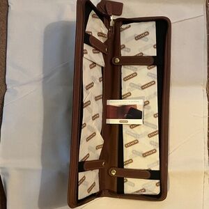 Coach brown,leather, traveling tie case. Vintage 1992